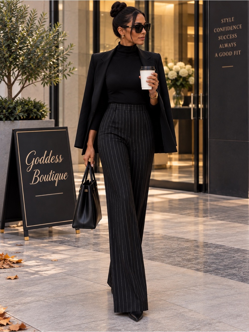 414. JOSEPH | Morrissey Pinstripe Wide-Leg Virgin Wool Trousers | S